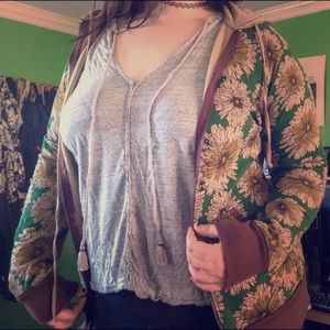 floral print mori hoodie